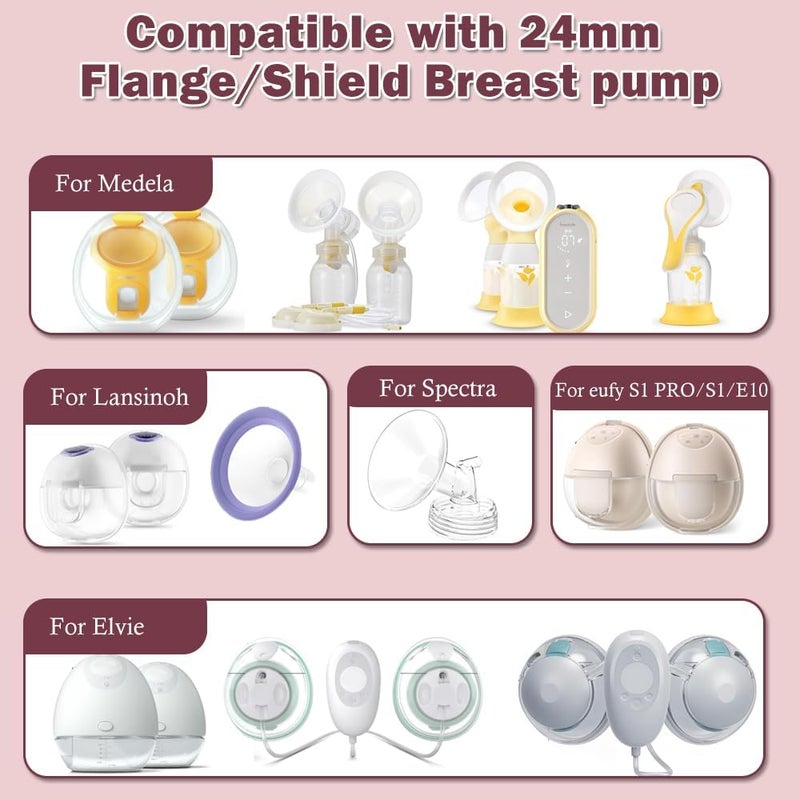 IVARONAL Flange Insert 15171921mm 8pcs Compatible with Momcozy M5M9M6S12 ProV1 ProV2 Profor SpectraMedelaMomMedeufyLansinohElvie Breast Pump Fit for 24mm FlangeShield of Most Pumps - Image 3