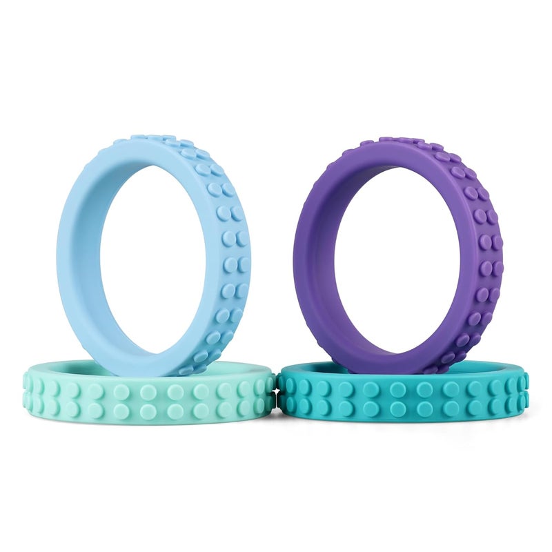 Mintlyfe Silicone Chew Bracelets for Kids - 4 Pack