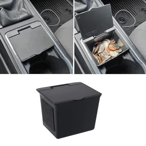 JKCOVER Center Console Coin Box Organizer Compatible with 2016-2020 2021 2022 2023 Toyota Tacoma Accessories Armrest Insert ABS Plastic Coin Holder Secondary Storage Box - Image 1