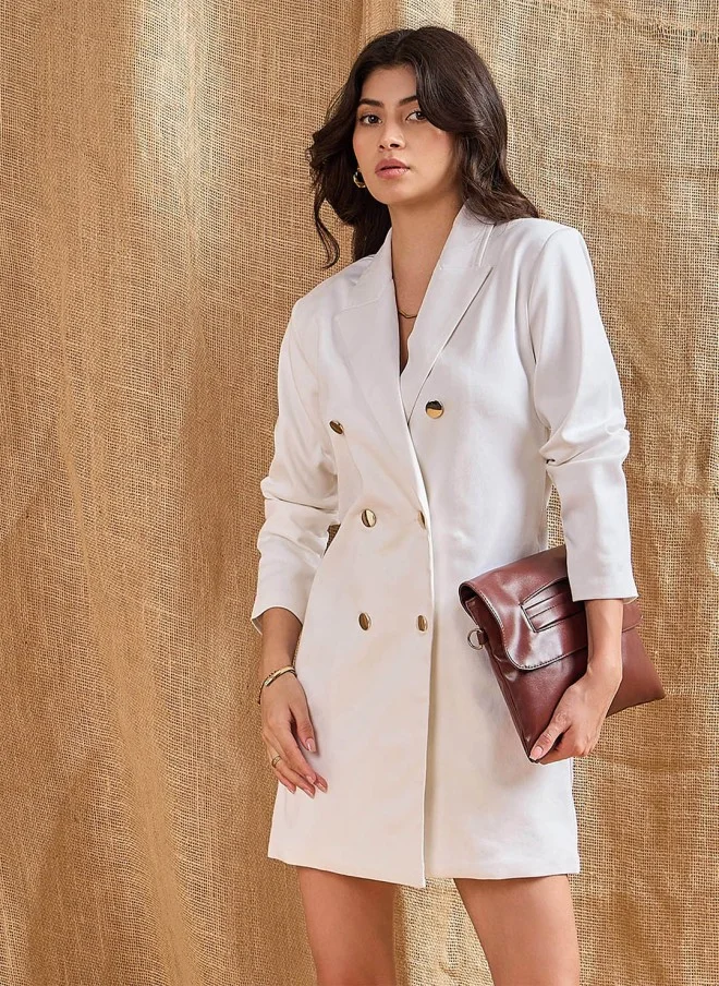 ساسافراس White Blazer Dress for Women