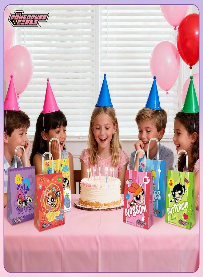 CoCube+ The Powerpuff Girls Gift Bags with Handles – 6 Pack Colorful Paper Bags, 6.3" x 3.2" x 8.6", Assorted Designs for Party Favor, Birthday, Baby Shower, Goodie Bag, Christmas Gift Bag for Kids - Image 3