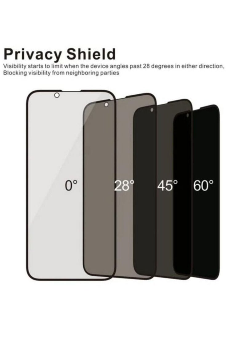 Generic - IPhone 13/13 Pro Anti-Spy Privacy Tempered Glass Screen Protector Black 2pcs - Image 1
