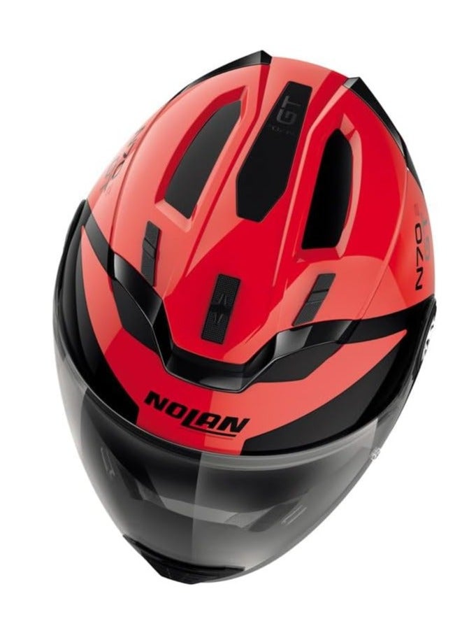 Nolan خوذة Nolan N70-2 GT Glaring N-Com 47 القابلة للتحويل - أسود لامع-أحمر - Image 3