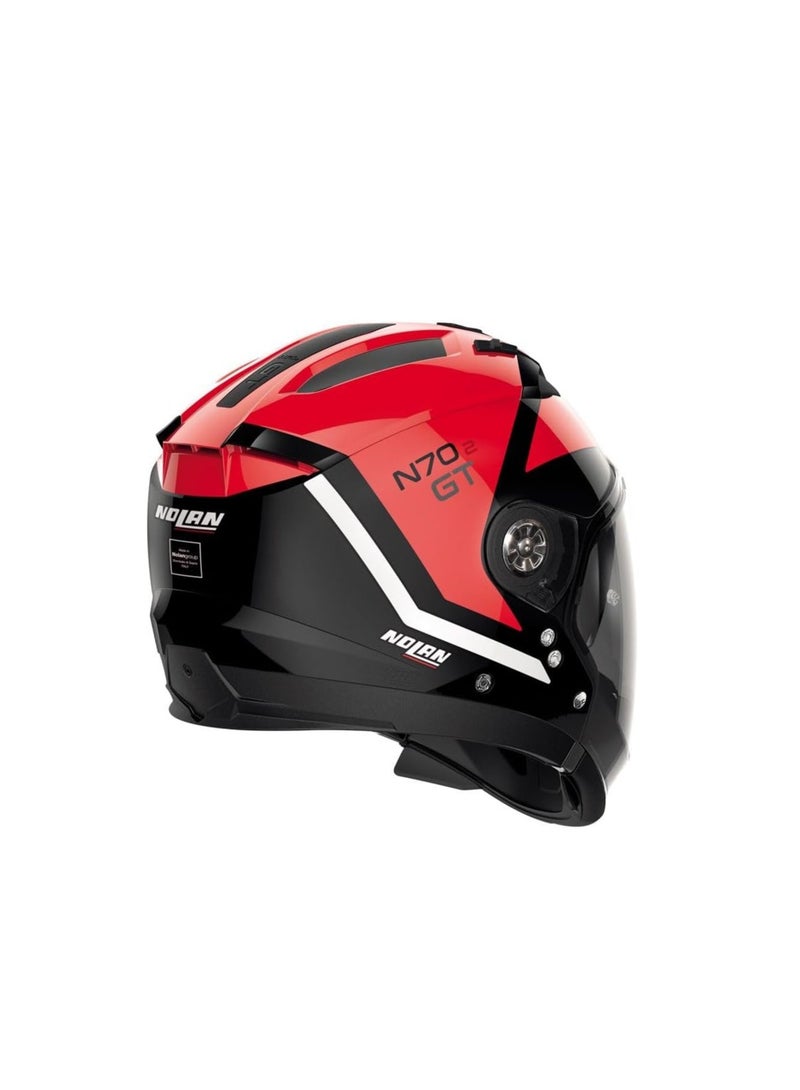 Nolan خوذة Nolan N70-2 GT Glaring N-Com 47 القابلة للتحويل - أسود لامع-أحمر - Image 2
