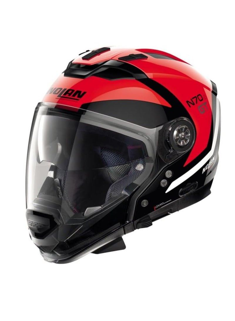 Nolan خوذة Nolan N70-2 GT Glaring N-Com 47 القابلة للتحويل - أسود لامع-أحمر - Image 1