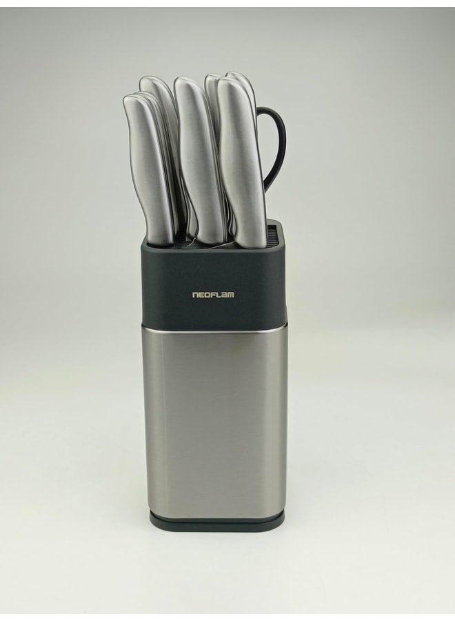 Neoflam Knife Set – 10 Pieces – High Carbon Stainless Steel silver - Image 1