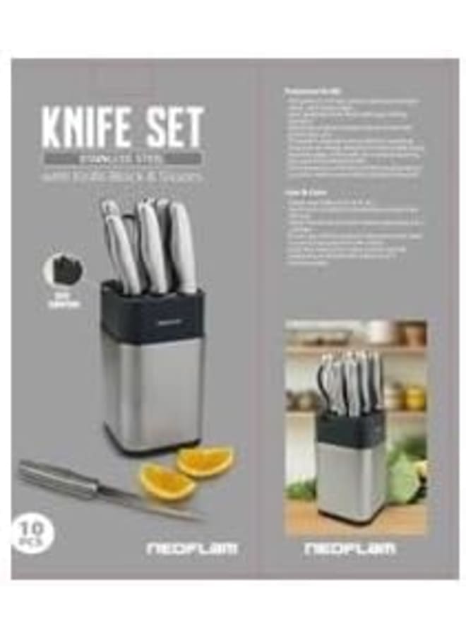 Neoflam Knife Set – 10 Pieces – High Carbon Stainless Steel silver - Image 4