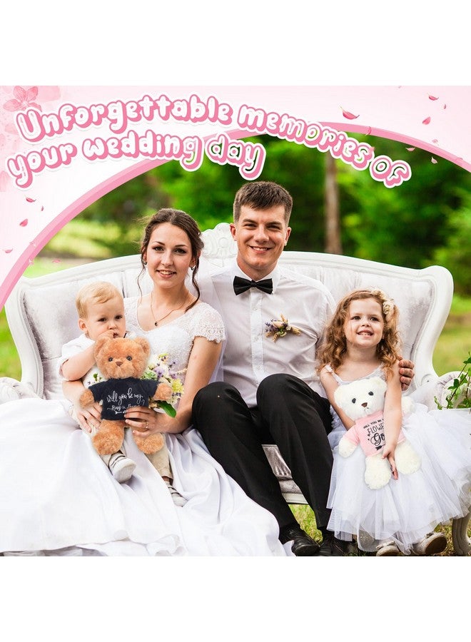Hungdao Hungdao 2 Pcs Wedding Flower Girl Proposal Gifts 11.8 Inch Ring Boy Plush Will You Be My Flower Girl Bear Stuffed Animal from Bride and Groom for Wedding Proposal Anniversary Bridal Party  - Image 5