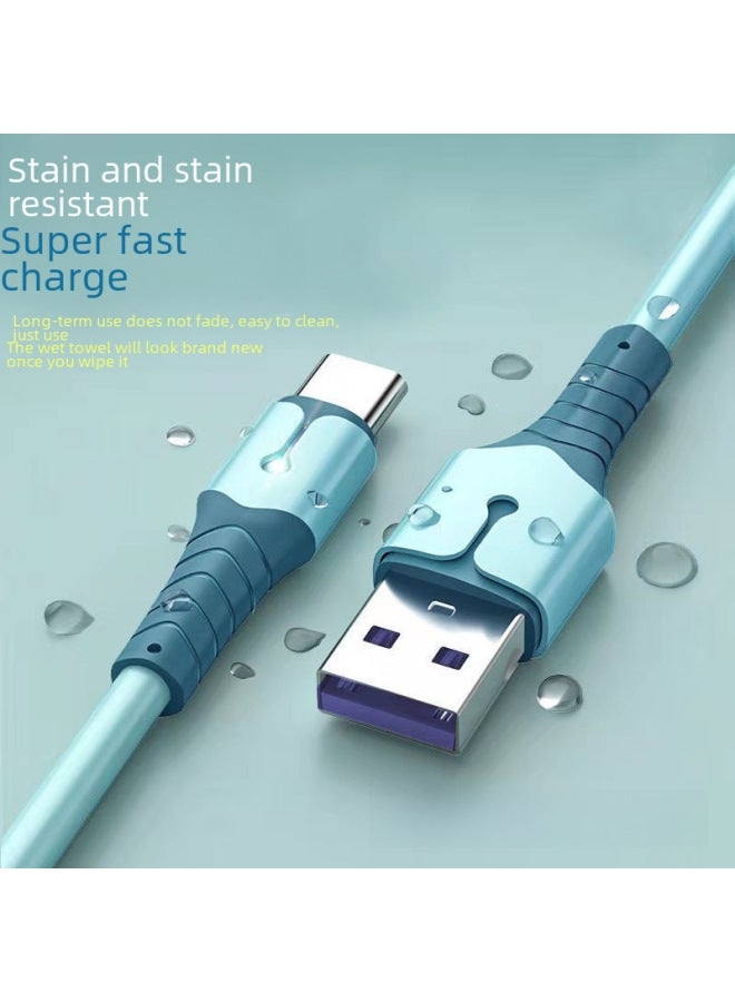 Liquid Soft Silicone Tape Light Data Cable Suitable For Android Type-c Xiaomi Other Usb Fast Charging Cables-Color:Android Interface-1 M-Model:Cherry Blossom Powder - Image 2