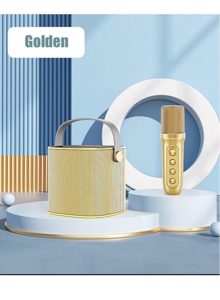 YS S-101 Wireless Handle Bluetooth Mini Speaker Singing Music Microphone Studio Portable Kids Karaoke Sound Box - Image 1