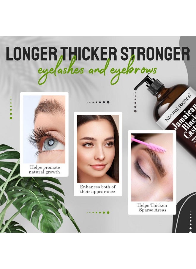 Natural Riches - Jamaican Black Castor Oil Glass Bottle Pure Organic Cold Pressed For Hair Growth Skin Care For Dry Skin Conditioning Eyebrows Eyelashes Scalp And Nail Moisturizes & Repairs 16Fl.Oz. - Image 1