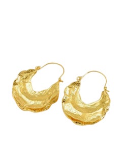 Ward Women's  Earrings Asymmetric Metal with Folded Circular Design Modern and Unique Touch  - Image 1