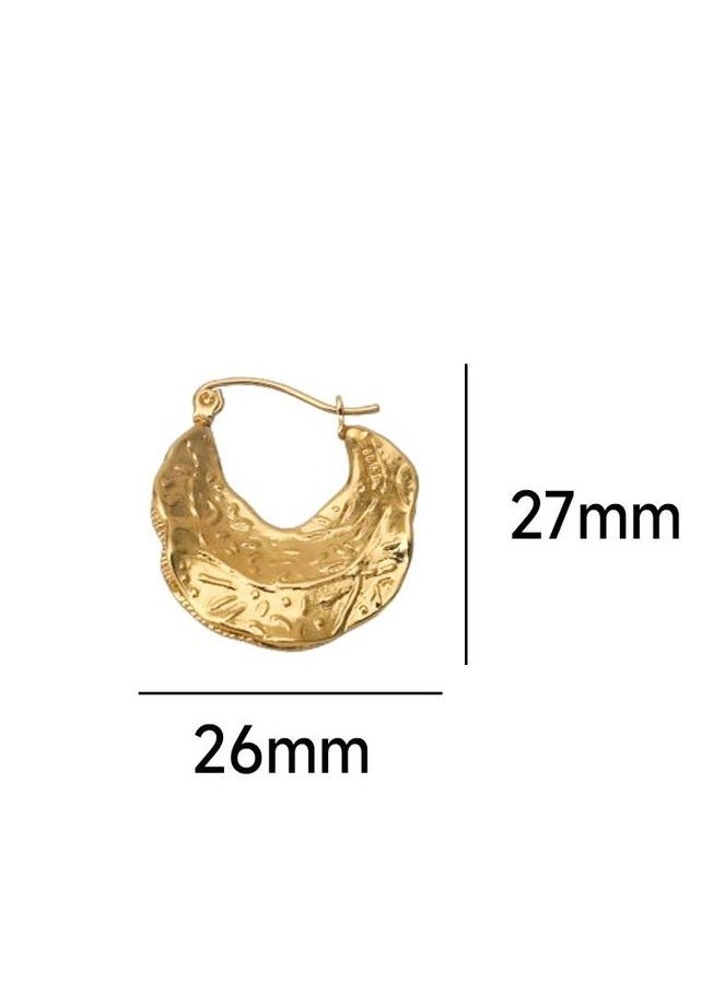 Ward Women's  Earrings Asymmetric Metal with Folded Circular Design Modern and Unique Touch  - Image 3