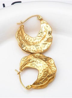 Ward Women's  Earrings Asymmetric Metal with Folded Circular Design Modern and Unique Touch  - Image 5