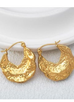 Ward Women's  Earrings Asymmetric Metal with Folded Circular Design Modern and Unique Touch  - Image 2