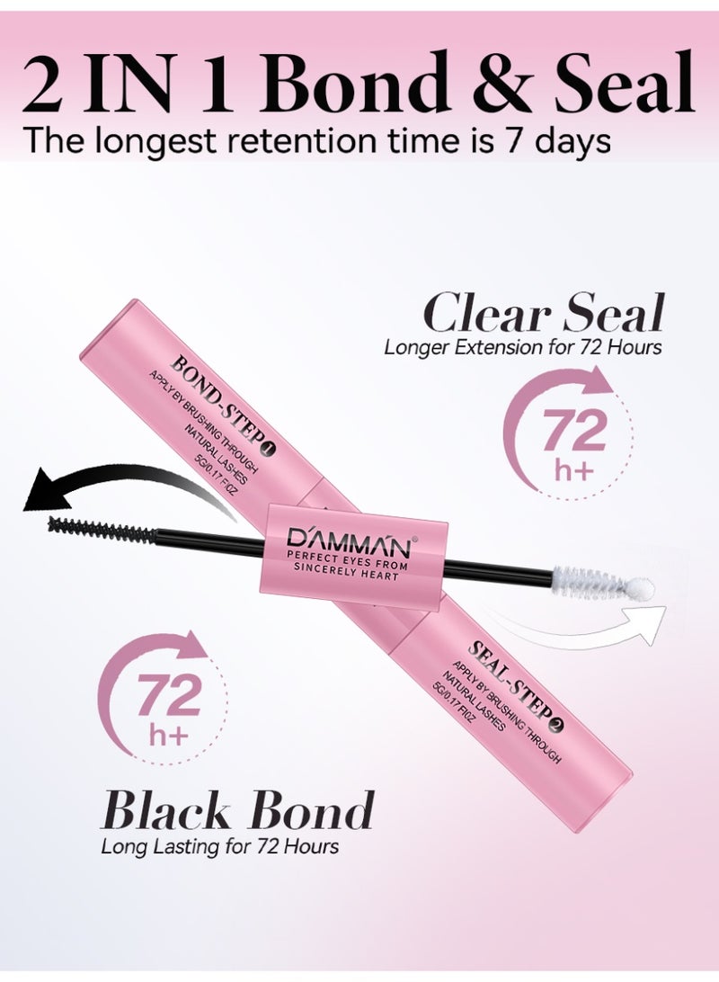 D'AMMA'N DAMMAN Upgraded 2-in-1 Lash Bond and Seal - Super Strong Hold 72 Hours Waterproof Cluster Lash Glue, Premium Dual-Ended False Eyelash Adhesive for DIY Extension - Image 4