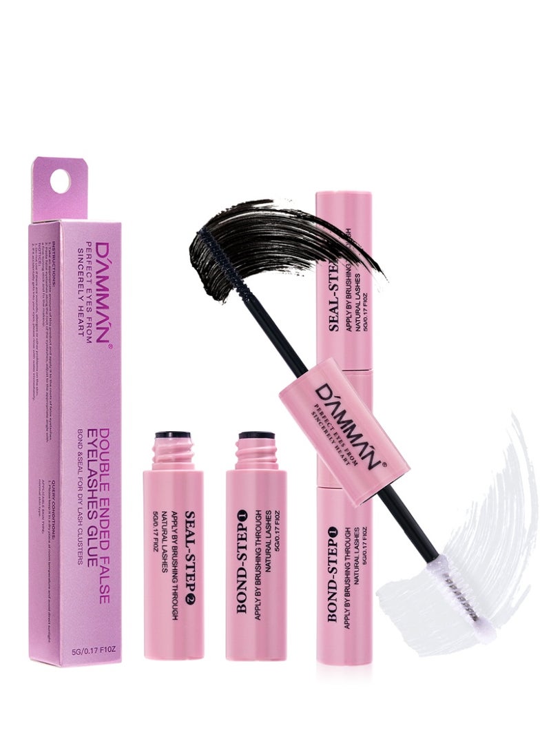 D'AMMA'N DAMMAN Upgraded 2-in-1 Lash Bond and Seal - Super Strong Hold 72 Hours Waterproof Cluster Lash Glue, Premium Dual-Ended False Eyelash Adhesive for DIY Extension - Image 1