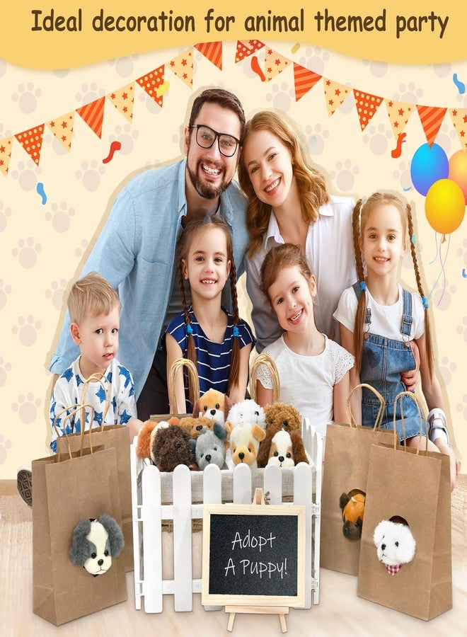 Tldcdte 37Pcs Adopt A Puppy Party Favors Set, 12 Plush Puppy Toys with 12” Rattan Basket,Gift Bags,Fence,Chalkboard,Dog Adoption Birthday Party Supplies,Dog Themed Birthday Party Decorations - Image 4