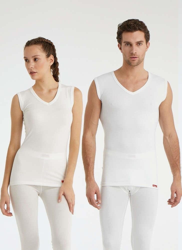 Blackspade V Neck Thermal Undershirt Unisex White 9243 