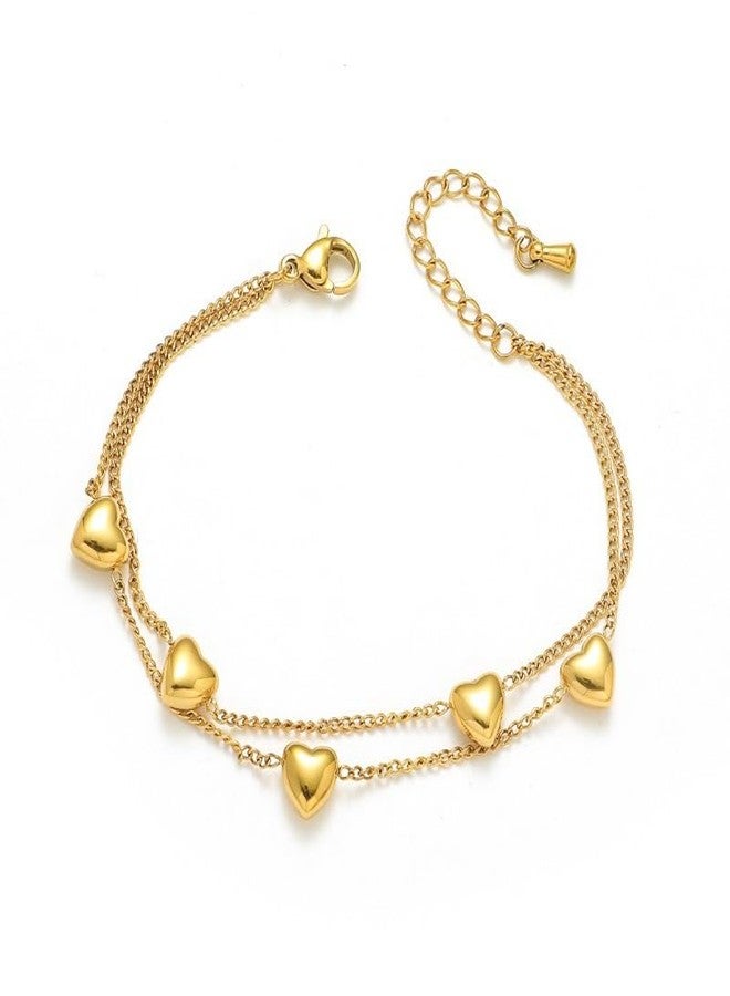 MEENAZ Hearts Bracelet for Women Stylish Gift for Girls Women Waterproof Anti Tarnish Bracelets | Bracelet for Ladies Jewellery for women | Valentine Gift for girlfriend Wife gifts for woman-409 - Image 1