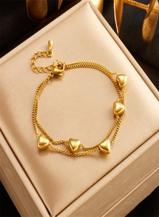MEENAZ Hearts Bracelet for Women Stylish Gift for Girls Women Waterproof Anti Tarnish Bracelets | Bracelet for Ladies Jewellery for women | Valentine Gift for girlfriend Wife gifts for woman-409 - Image 2