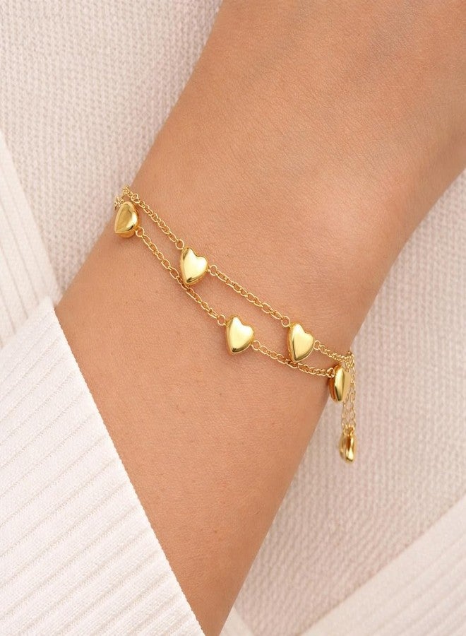MEENAZ Hearts Bracelet for Women Stylish Gift for Girls Women Waterproof Anti Tarnish Bracelets | Bracelet for Ladies Jewellery for women | Valentine Gift for girlfriend Wife gifts for woman-409 - Image 5