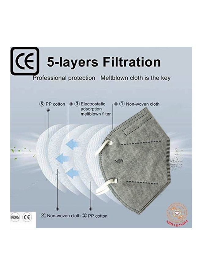 NIBEMINENT Pack Of 4 KN95 5 Layer Washable Face Mask - Image 4