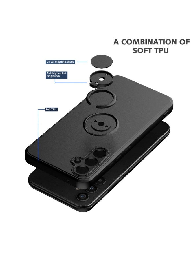 تنطبق على سامسونج جالاكسي A56 5G حالة الهاتف المحمول ، سيليكون السائل مرنة حافة الصفر مقاومة للصدمات دعم عصابة المغناطيس السيارات تنطبق على سامسونج جالاكسي A56 5G حالة الهاتف المحمول الغطاء ، أسود - Image 3