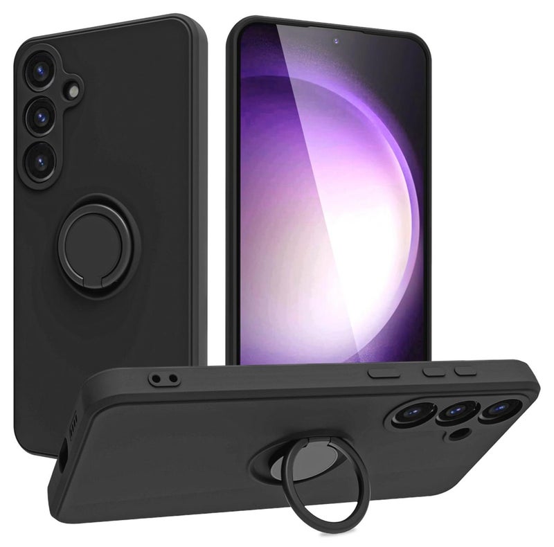 تنطبق على سامسونج جالاكسي A56 5G حالة الهاتف المحمول ، سيليكون السائل مرنة حافة الصفر مقاومة للصدمات دعم عصابة المغناطيس السيارات تنطبق على سامسونج جالاكسي A56 5G حالة الهاتف المحمول الغطاء ، أسود - Image 1