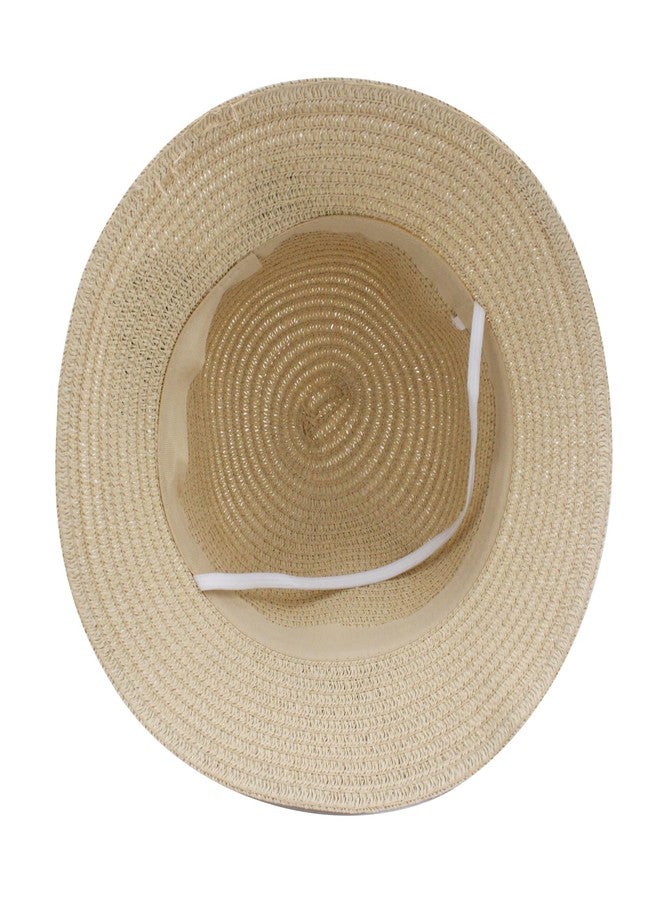VRITRAZ Kids Straw Cloth Bow Breathable Hat , Summer Sun Protection, 6 to 14 Years (Color-Barbell Beige) - Image 5