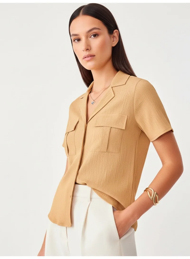 Beige Utility Detail Shirt