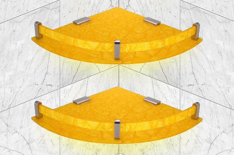 KGDA KGDA Premium Acrylic Wall Corner Shelf Bathroom Shelves and Shelf Bathroom Accessories Color Yellow Size 10 x 10 Inches Pack of 3 Pcs - Image 3