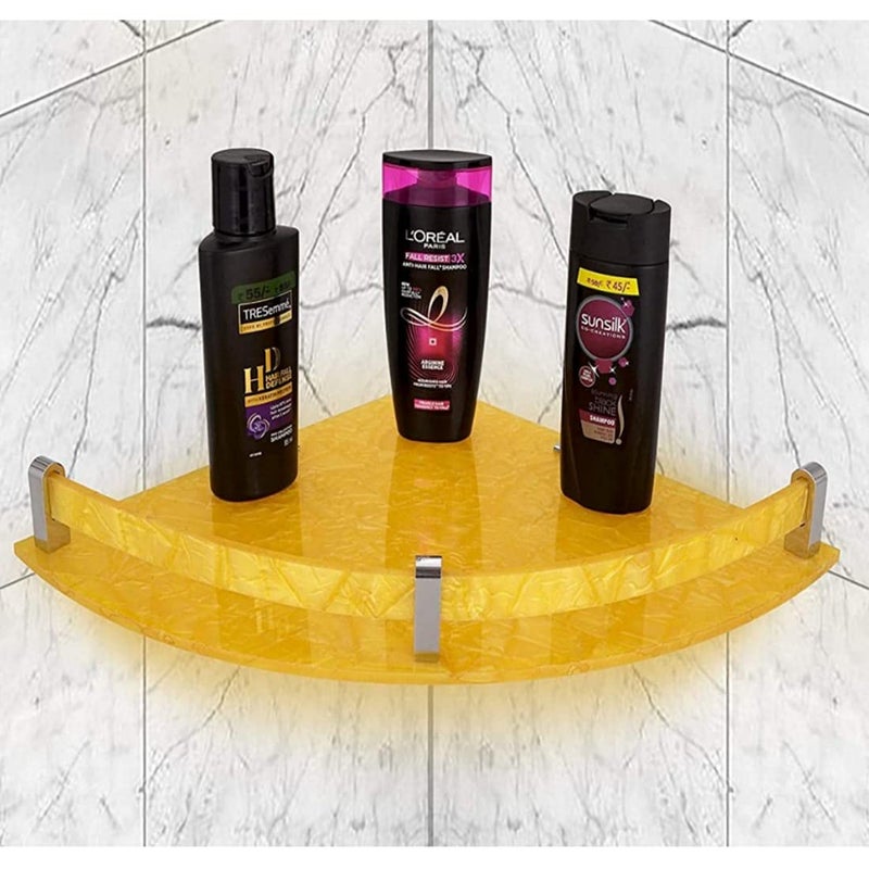 KGDA KGDA Premium Acrylic Wall Corner Shelf Bathroom Shelves and Shelf Bathroom Accessories Color Yellow Size 10 x 10 Inches Pack of 3 Pcs - Image 5