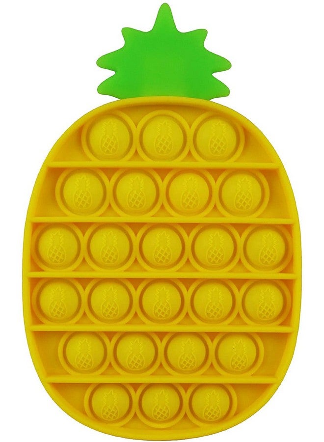 فنبلاست لعبة FunBlast Pop It Fidget Toy، لعبة تخفيف التوتر المصنوعة من السيليكون للأطفال المصابين بالتوحد ذوي الاحتياجات الخاصة، لعبة حسية بالضغط (أناناس) - Image 1