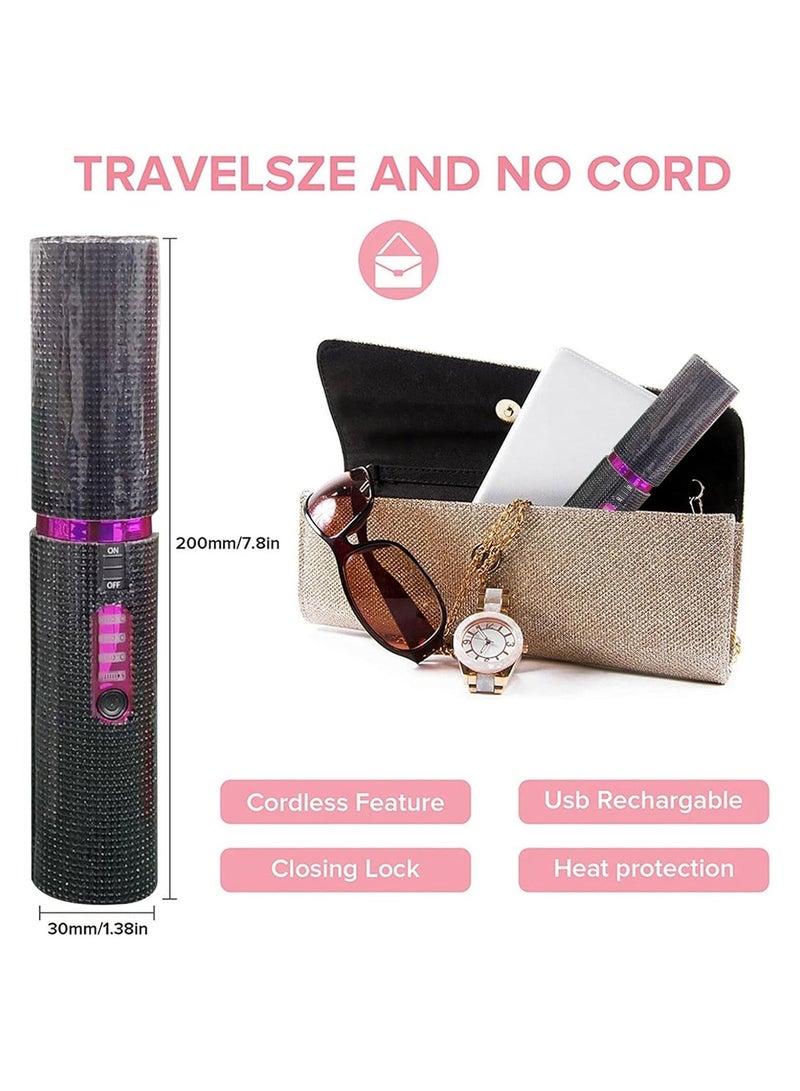عام مكواة شعر مسطحة محمولة وسلكية - مكواة شعر قابلة للشحن بشاحن USB - مكواة شعر مدمجة للسفر تهدف إلى فرد الشعر. - Image 4
