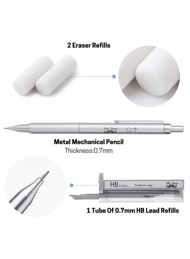 مستر. بين - قلم رصاص ميكانيكي 0.7 مم مع حافظة، أقلام رصاص ميكانيكية 0.7 مم، أقلام رصاص ميكانيكية معدنية 0.7، أقلام رصاص ميكانيكية للرسم، أقلام رصاص ميكانيكية للرسم، أقلام رصاص ميكانيكية فنية - Image 4