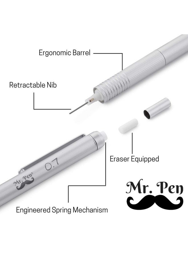 مستر. بين - قلم رصاص ميكانيكي 0.7 مم مع حافظة، أقلام رصاص ميكانيكية 0.7 مم، أقلام رصاص ميكانيكية معدنية 0.7، أقلام رصاص ميكانيكية للرسم، أقلام رصاص ميكانيكية للرسم، أقلام رصاص ميكانيكية فنية - Image 3