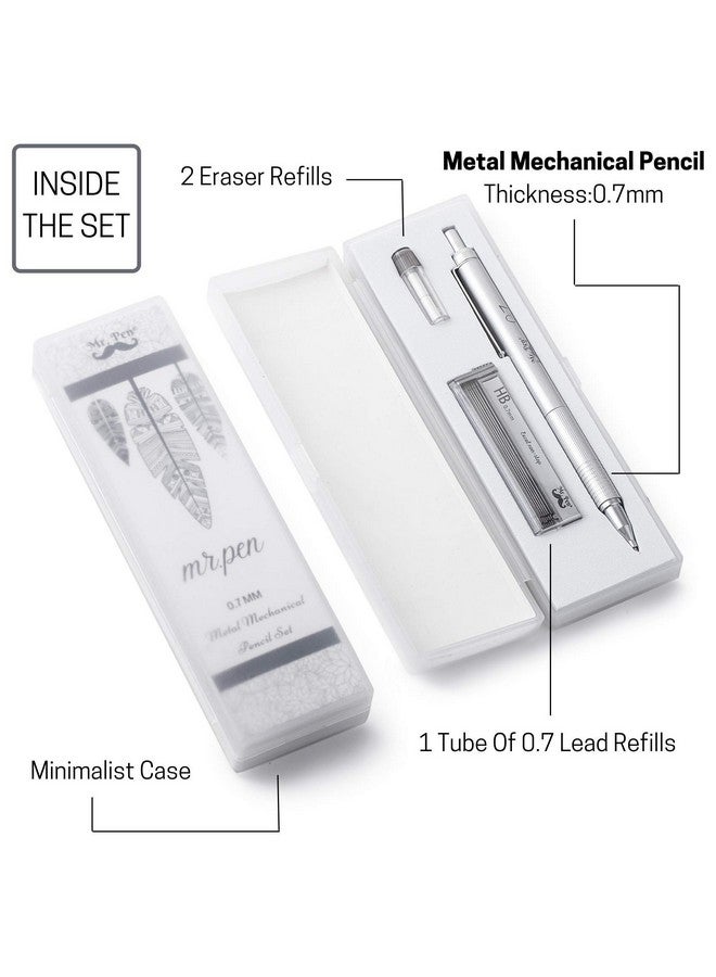 مستر. بين - قلم رصاص ميكانيكي 0.7 مم مع حافظة، أقلام رصاص ميكانيكية 0.7 مم، أقلام رصاص ميكانيكية معدنية 0.7، أقلام رصاص ميكانيكية للرسم، أقلام رصاص ميكانيكية للرسم، أقلام رصاص ميكانيكية فنية - Image 2