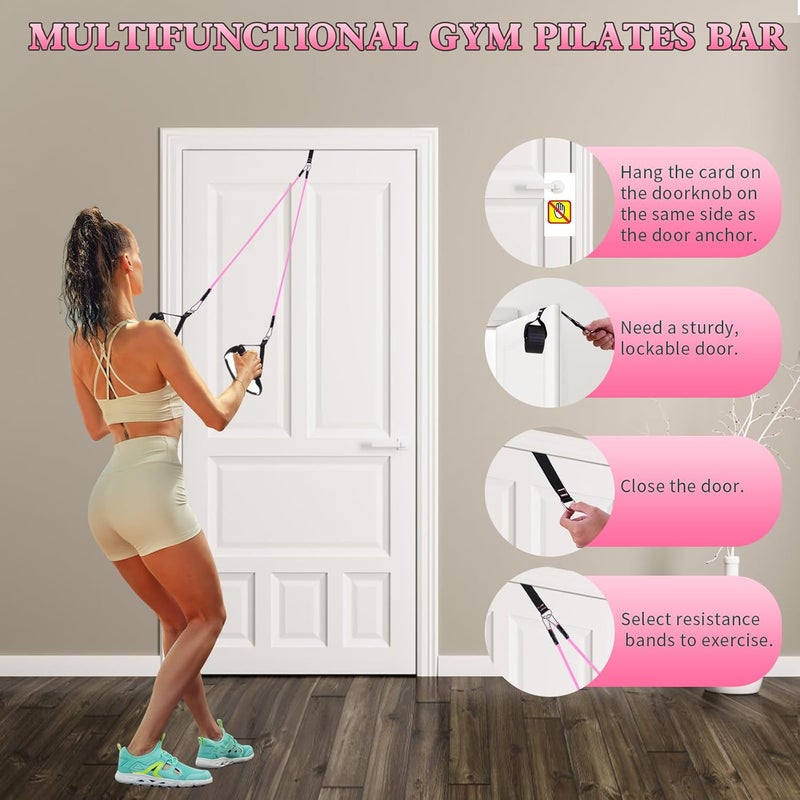Bbtops Pilates Bar Kit with Resistance Bands,Pilates Bar with Stackable Bands Workout Equipment for Legs,Hip,Waist and Arm,Exercise Fitness Equipment for Women & Men Home Gym Yoga Pilates - Image 4