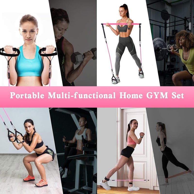 Bbtops Pilates Bar Kit with Resistance Bands,Pilates Bar with Stackable Bands Workout Equipment for Legs,Hip,Waist and Arm,Exercise Fitness Equipment for Women & Men Home Gym Yoga Pilates - Image 3