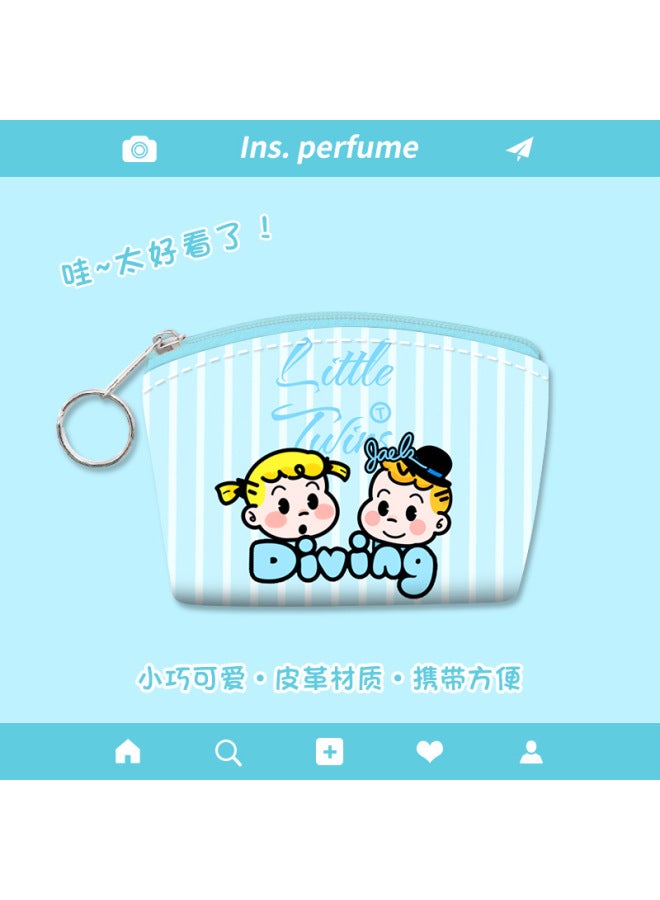 Cute Cartoon Coin Purse Student Children's Loose Wallet Pu Leather Zipper Coin Bag Earphone Bag Carry-on Storage Bag