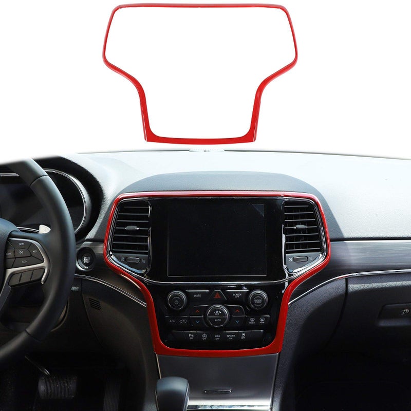 Hoolcar Interior Accessories ABS Central Control Navigation Frame Cover for 20142020 Jeep Grand Cherokee Red