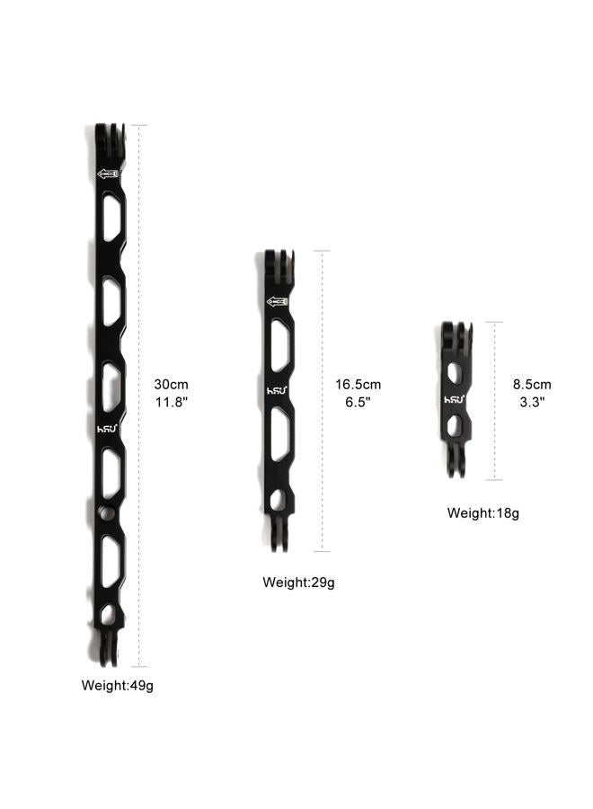 HSU (7 Pcs) All Aluminum Alloy Extension Arm Kit Metal Pole Mount Helmet Stick Extension Arm Mount for GoPro Hero 13/12/11/10/9/8/7/6/5 Black, DJI Osmo Action and More (11.8”/6.5”/3.3”) (Black) - Image 4