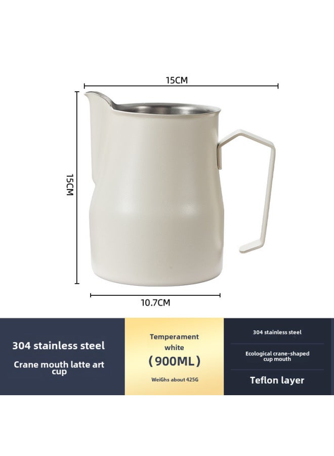 Source Direct 304 Stainless Steel  Cup Pointed Mouth Coffee Milk Bubble Cup With Scale Coffee Utensils