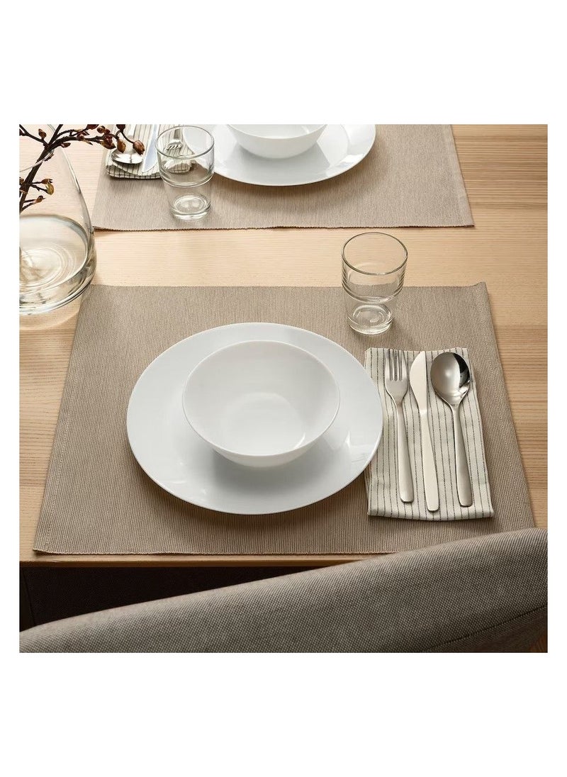 OFTAST - 3 Piece Opal Glass Dinner Set, Includes 1 Dessert Plate, 1 Soup Plate, 1 Flat Plate, Dishwasher and Microwave Safe, White - Image 1