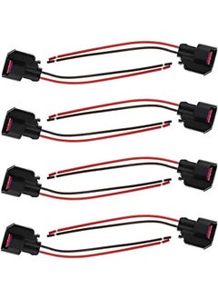 Realfrog 8PCS Fuel Injector Pigtail Connector Plug Wire EV6 Compatible with Ford Mustang F150 F250 Crown Victoria  - Image 2