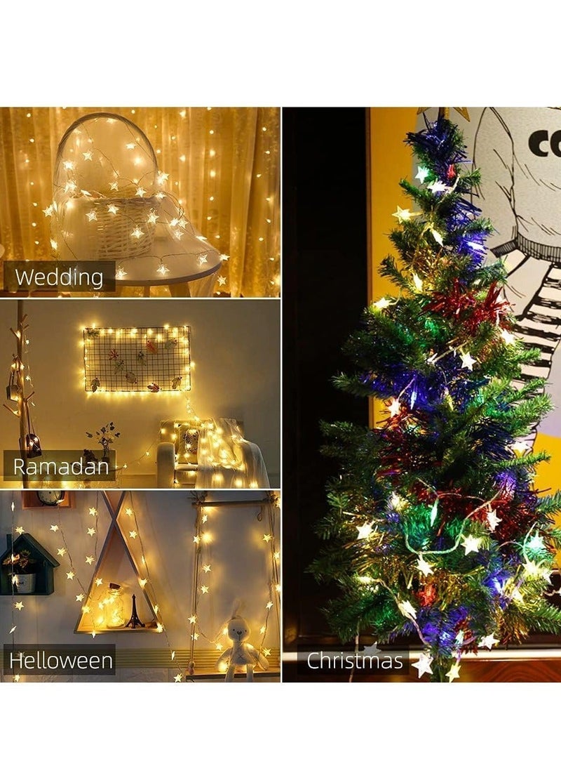 BABONA Star LED String Lights - Battery Operated, 3m Warm White Curtain & String Lights，Battery Powered，Fairy lights Bedroom & Window - Image 5