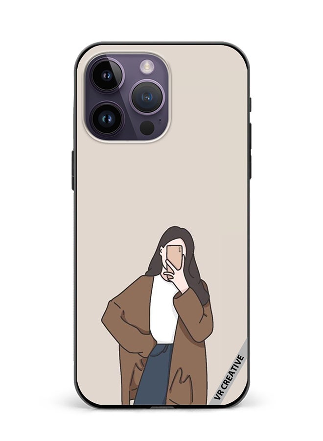 VR CREATIVE Protective Case Cover For Apple iPhone 15 Pro Minimilist Girl Design Multicolour - Image 1