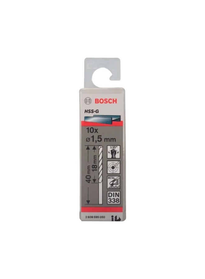 BOSCH Bosch (2608595050) 1.5 X 40MM HSS-G DIN 338 Metal Drill Bit  - Image 2