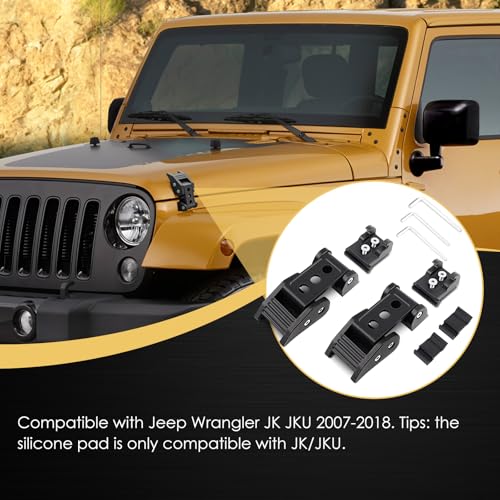 ZAMLIE for Jeep JK Hood Latches 20072018 Aluminum Hood Latches Set Hood Clamp Lock Bonnet Latch Hood Fastener for Jeep Wrangler Bonnet Lock Latch 1 Pair for Jeep Wrangler Hood Latch - Image 5